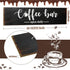 Coffee Bar Sign Wood Coffee Station Decor Rustic Small Wall Art Farmhouse Coffee Wall Decor Wooden Coffee Bar Accessories Wall Hanging Plaque for Coffee Station, 2.95 x 11.8 Inches (Brown Background)