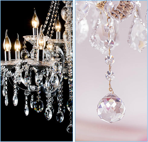 10 Pack 38mm 14mm PATIKIL Clear Crystal Teardrop, Chandelier Prisms Parts Hanging Bead with Octagonal Bead