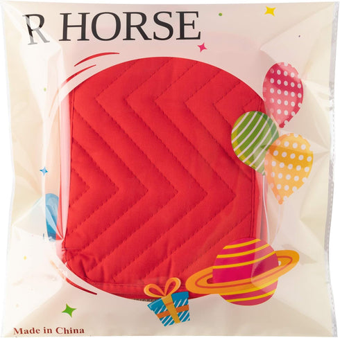 R HORSE 6Pcs Christmas Red Pot Holders with Pocket, Heat Resistant Potholder Set for Kitchen, 7''x9''