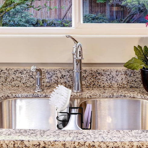 2 Blulu Pieces Sink Dish Wand Brush Holder Kitchen Sink Caddy Organizer Sponge Storage Dish Scrubber Holder Kitchen