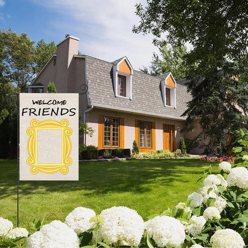 ZJXHPO Welcome Friend Garden Flag, Inspire Gift Novelty Outdoor Flag for Garden Decor