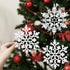 White Snowflake Ornaments - 6 Pack Large Plastic Decorations for Christmas Tree, Winter Wonderland