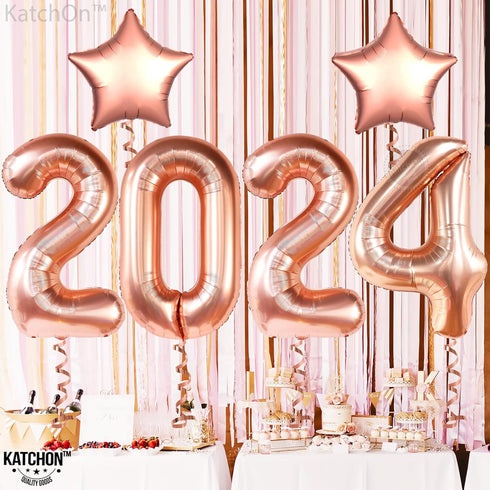 KatchOn Rose Gold 2025 Balloons - Giant 40 Inch Graduation Decorations, Class of 2025 Balloons