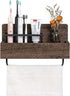 Dahey Wall Mounted Toothbrush Holder Wooden Electric Toothbrush Organizer Multifunctional Stand Towel