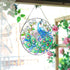 MUMTOP Stained Glass Window Hanging Suncatcher, Peacock Design Hand-Painted Glass Panel Home Decor, 12 Inch