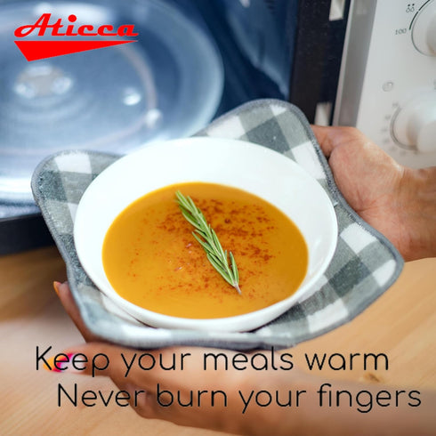 Microwave Bowl Cozy Holders for Hot Food, Set of 4 Heat Proof Hot Pads for Bouillon Cups