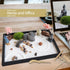 Zen Garden for Desk, Mini Japanese Desktop Sand Office Miniature Zen Garden Box with Lid Kit