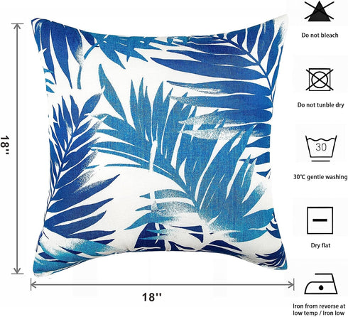 Outdoor Pillow Covers, 2PCS Waterproof Lumbar Pillow Covers 18x18 Inch for Furniture Patio Couch