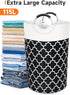 Large Laundry Basket Hamper Bag, Collapsible Tall with Handles, Waterproof Storage for College Dorm, Family (Black) 115L
