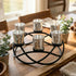 6 Seraphic Iron Round Table Decor Christmas Centerpiece Decorations Candle Holder for Weddings, Outdoor Patio, Dining