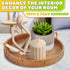 8.7-Inch Rattan Tray Round Woven Serving Basket with Handles Holidays Romantic Decorative Tray for Coffee Table, Bread