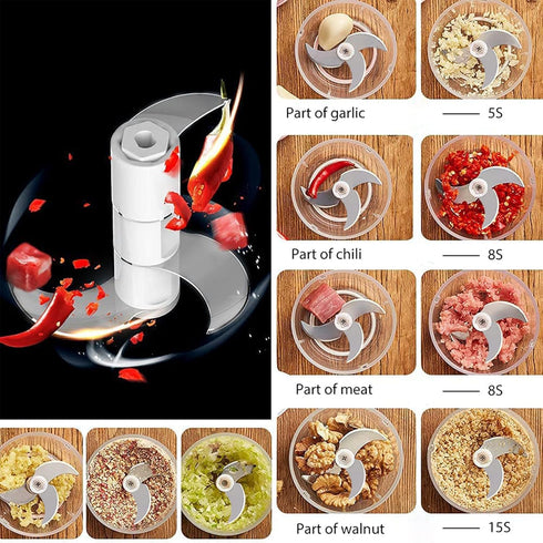 350ML Electric Garlic Chopper, Portable Veggie Chopper,Garlic Grinder Masher Onion Chopper, Blender to Vegetable