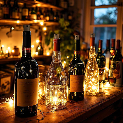 Etinga 18 Pack 20 6.6 (18 Pack, Wine Bottle Lights with Cork, LEDs, Ft, Fairy Mini String Lights for DIY Jar Halloween