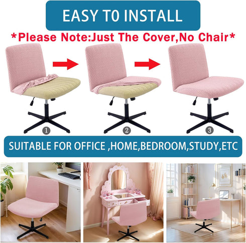 VZLQZJMKY Armless Armless Vanity Chair Cover Criss Cross Chair Cover Waterproof and Elastic Chair Slipcover Chair