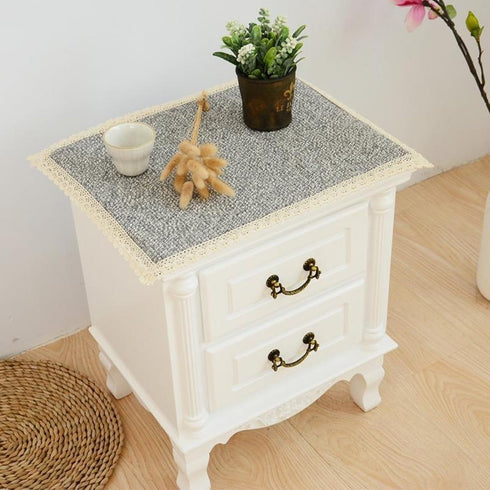 Tablecloth Nightstand End Tabletop Dust Cover 17.7 x23.6 Night Stand Table Linen