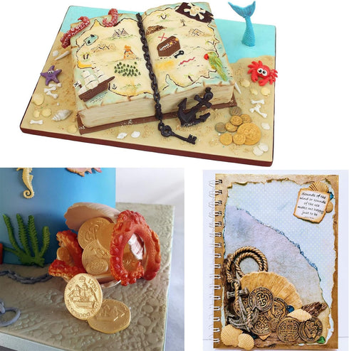 Treasure Coins Silicone Mold, Fondant Molds for Cake Decoration, Cupcake Topper, Chocolate Candy