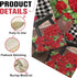 Welcome Spring Geranium Red Flower Decorative Garden Flag, 12x18, Black White Buffalo Plaid for Outdoor Decor