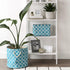 DII Small Polyester Container with Handles, Lattice Storage Bin, Storm Blue