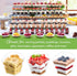 50 Pack 7 oz Zezzxu Square Dessert Cups with Dome Lids and Spoons, Plastic Pudding Cups with Lids Mini Parfait Shooter