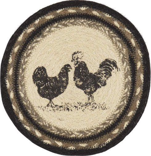 VHC Brands 8" Charcoal Poultry Table Décor, Sawyer Mill Trivet