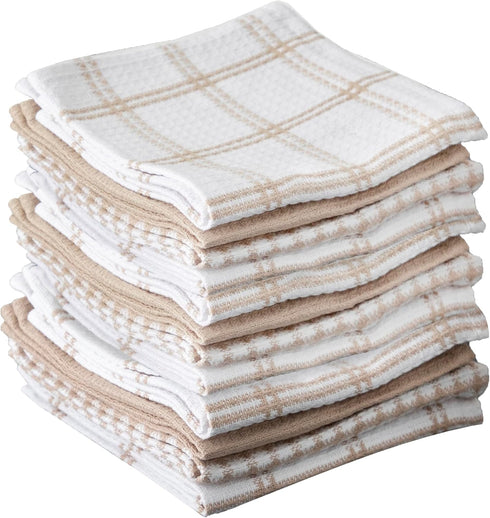T-Fal Premium Waffle Dish Cloths, Highly Absorbent 100% Cotton, 12"x13" Cleaning Towel, 12-Pack