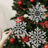 Silver Snowflake Ornaments, 6 Pack Large Plastic Christmas Decorations for Winter Wonderland Tree