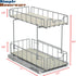 Simple Houseware 2 Tier Spice Rack - Slide Out Wire Basket Drawer Organizer in Silver