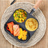 Egg Pan Omelette Pan, 3 Section Square Divided Breakfast Grill Pan with Solid Wood Handle, Nonstick Frying Pan for