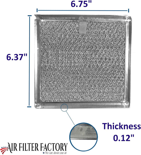 Microwave Filter 6.75" X 6.34" DE63-00666A Replacement, 2-Pack for Samsung Over The Range Kitchen Oven Vent