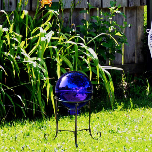 10" 8-10 inch 8" 8" 10" Tall Gazing Ball Stand for Balls, Black Metal Gazing Globe Display Holder Stands for Outdoor