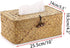 Sumnacon Rectangle Tissue Box Cover, Woven Seagrass Tissue Holder for Bathroom, Decorative Tissue Cover for Home Office