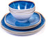 Prepara 12 Piece Melamine Dinnerware Set in Blue Ceramic