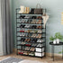 KIKIONLIFE 10 Tiers Shoe Rack Tower Storage Organizer Cabinet Black
