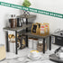 ZHWS Adjustable 3 Tier Kitchen Countertop Organizer, Rustic Grey Bathroom Counter Organizer with 4 Metal Hooks