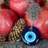 Demiwares Evil Eye Protection Charm - Hamsa Fatima Holy Hand with Evil Eye Glass, Handmade Turkish Ornament