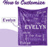 Personalized Custom Purple Theme Light Soft Flannel Fleece Throw Blanket with Name for Men, Women, Boys, Girls, Kids