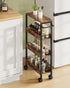 CHOEZON 4-Tier Slim Storage Cart, 7.1'' Kitchen Serving Trolley, Slim Rolling Cart