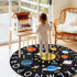 Rug,4 Round ABC Kids Ft Soft Circle Alphabet Playroom Rug,Washable Non-Slip Solar System Kid Play mat,Space Educational