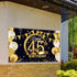 Extra Large Black Gold Birthday Party Decoration Sign Poster, 72.8 x 43.3 Inch, Anniversary Photo Booth Background