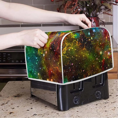 Toaster Cover Colorful Galaxy Print with Handle 2 Slice Toaster Appliance Cover Bread Maker Cover, Universal Size Microwave Toaster Oven Cover, Dustproof Cover
