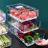 Diskary Fridge Organizer, Stackable Refrigerator Organizer Bins, Reusable Food Storage Containers, Fridge Drawer