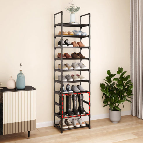 COAPUKT 10 20-25 Closet Tier Tall Shoe Rack Organizer Pairs Shoe Tower Shelf,Metal Shoe Storage,Lager Shoe Storage