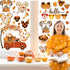 Fall Window Clings, 9 Sheets Mouse Themed Stickers for Glass Windows, Thanksgiving Decorations