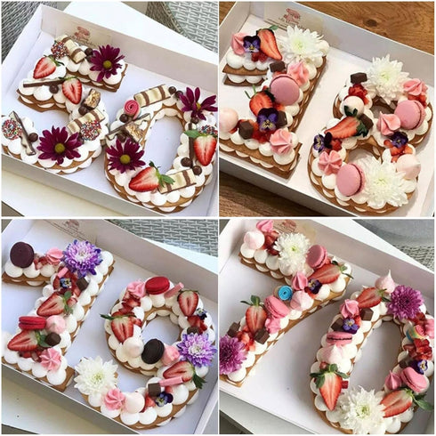 Woohome Cake Tins Non-Stick Baking Mould Set - Adjustable DIY Numbers and Letters Baking Moulds