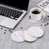 Hoewina 6Pcs Set 4 InchesCloud Drink Coasters with Holder, Marble Style Ceramic Drink Coaster, Absorbent Coasters