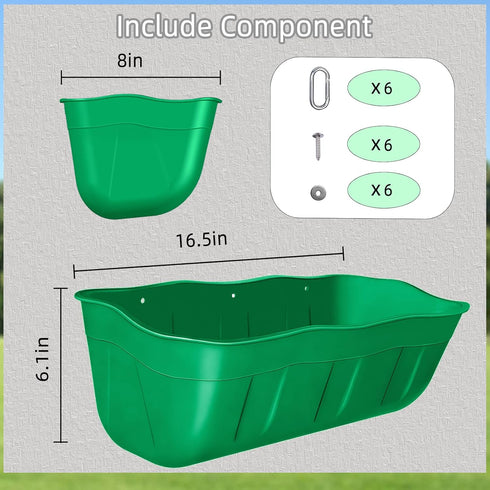 DallerSoode 7.5 2 Pack,Hanging Hanging Goat Feeders,Chicken Feeder Waterer,Large Feed Trough Quart Fence Feed Trough