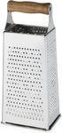Twine Acacia Wood Handled Cheese Grater - Stainless Steel Grater, Citrus Zester, Vintage Kitchenware