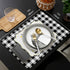 Victories Placemats for Dining Table - Summer Rural Lemon Gnomes Black White Buffalo Plaid, Set of 6