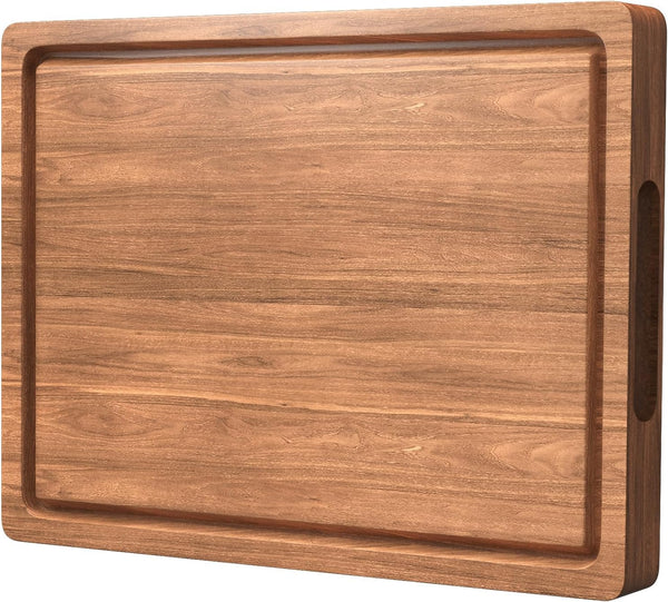 BETOLEAN Acacia Wood Cutting Boards for Kitchen, 17x12 Inch Butcher Block with Deep