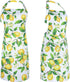 G2PLUS Thick Lemon Kitchen Apron with Pockets, Adjustable Cooking Apron for Baking, 30 x 25 inch